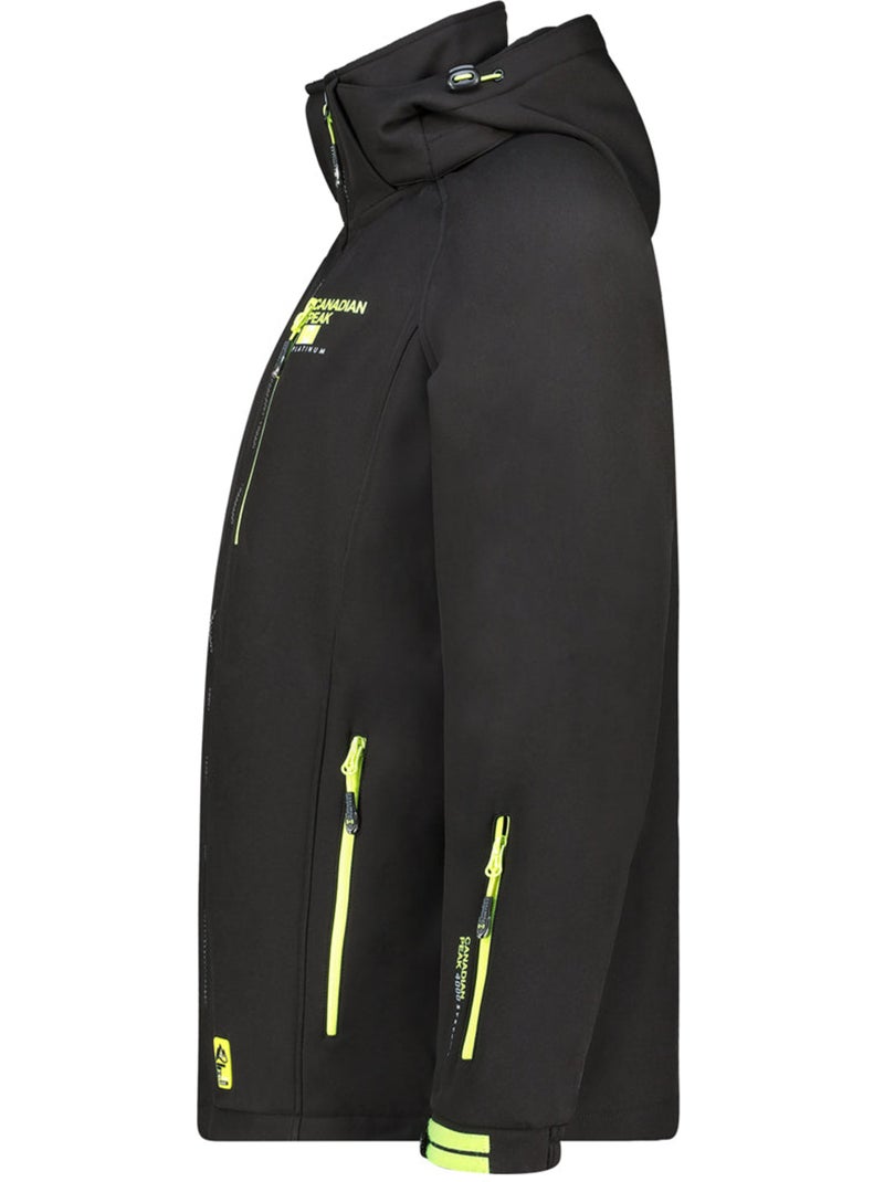 Casaco softshell corta-vento com capuz ritchoneak – canadian peak Preto - Kiabi