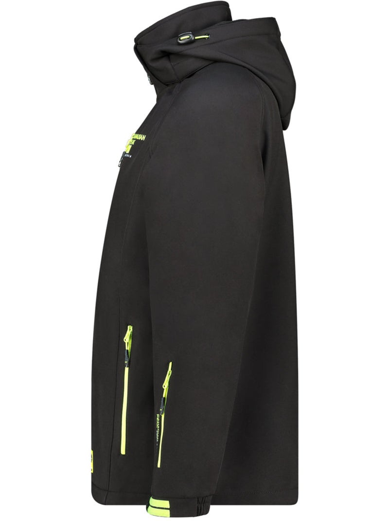 Casaco softshell corta-vento com capuz ritchoneak – canadian peak Preto - Kiabi
