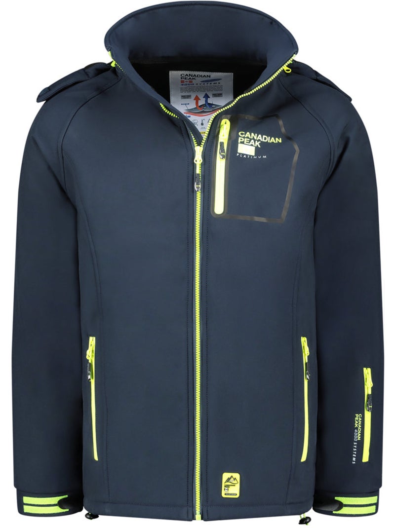 Casaco softshell corta-vento com capuz riziereak – canadian peak Azul-marinho - Kiabi