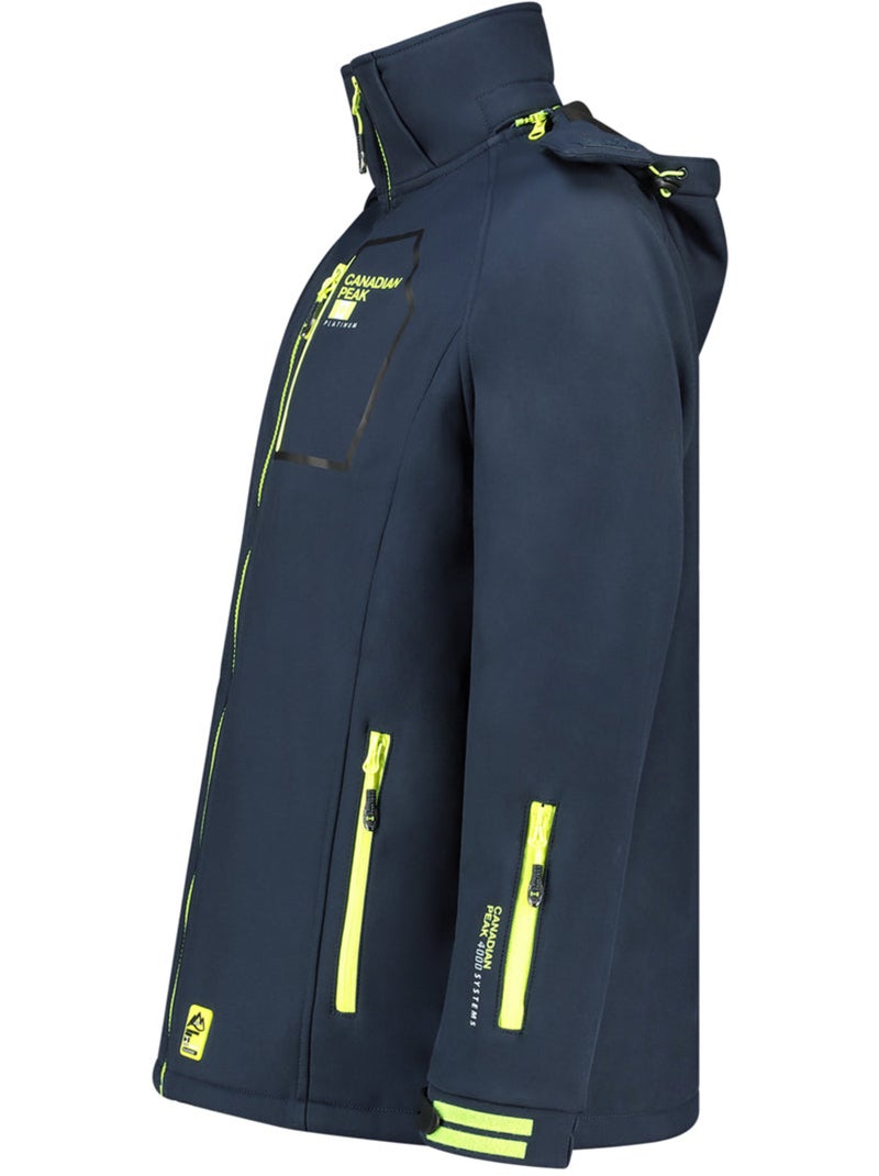 Casaco softshell corta-vento com capuz riziereak – canadian peak Azul-marinho - Kiabi