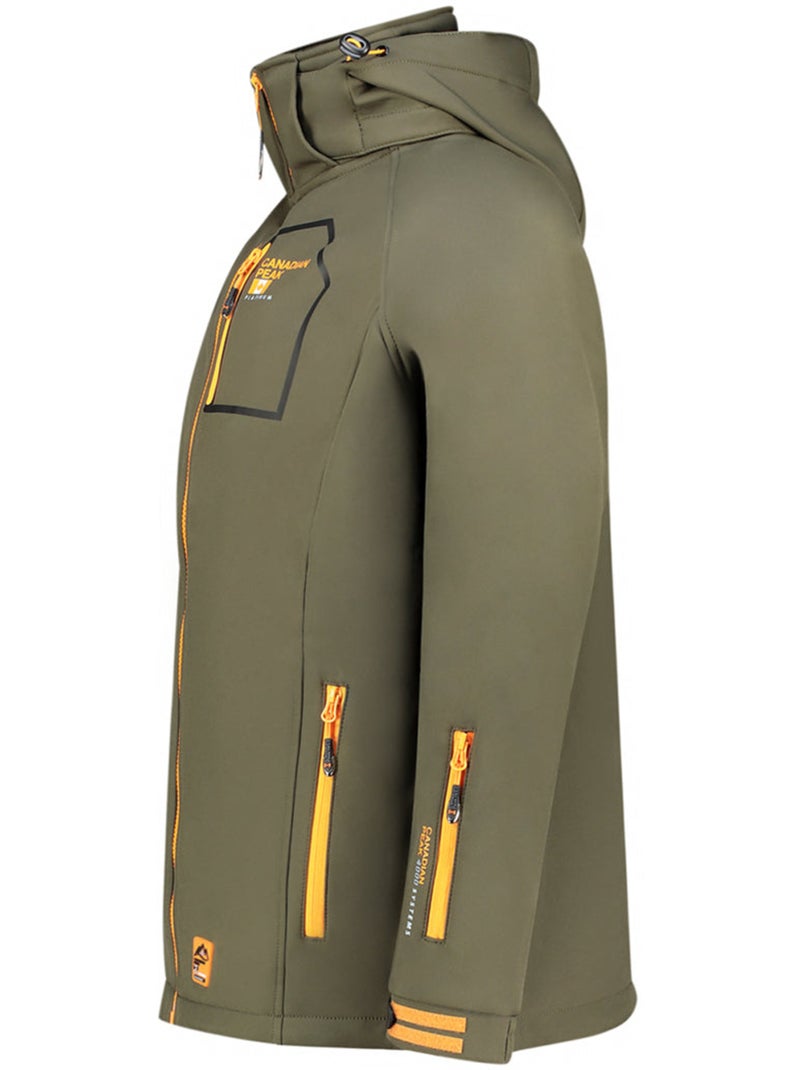 Casaco softshell corta-vento com capuz riziereak – canadian peak Cáqui - Kiabi