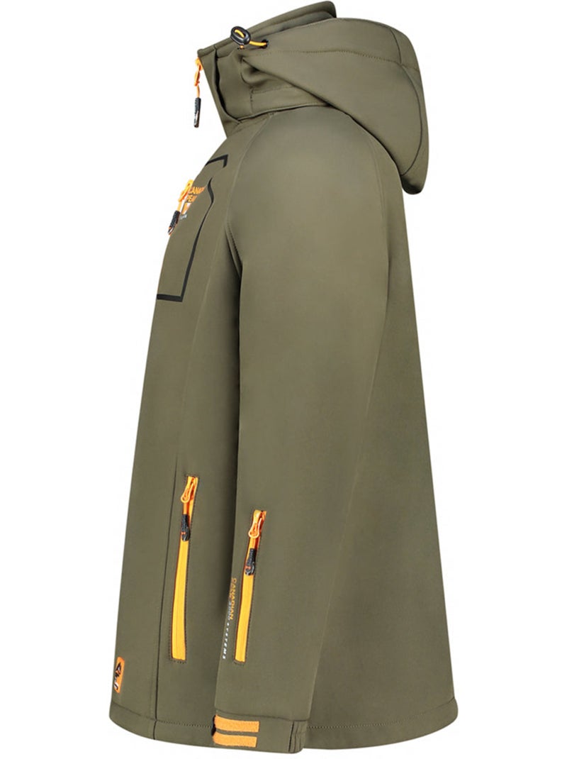 Casaco softshell corta-vento com capuz riziereak – canadian peak Cáqui - Kiabi
