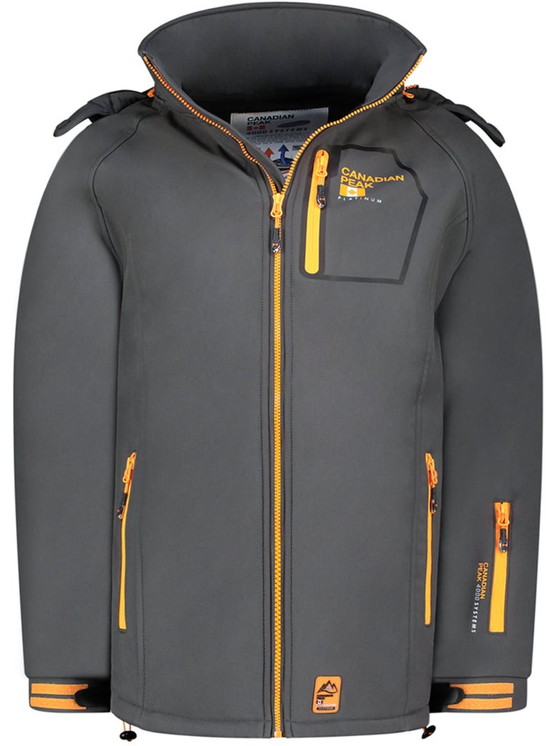 Casaco softshell corta-vento com capuz riziereak – canadian peak Cinza escuro - Kiabi