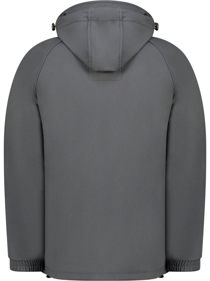 Casaco softshell corta-vento com capuz riziereak – canadian peak Cinza escuro - Kiabi
