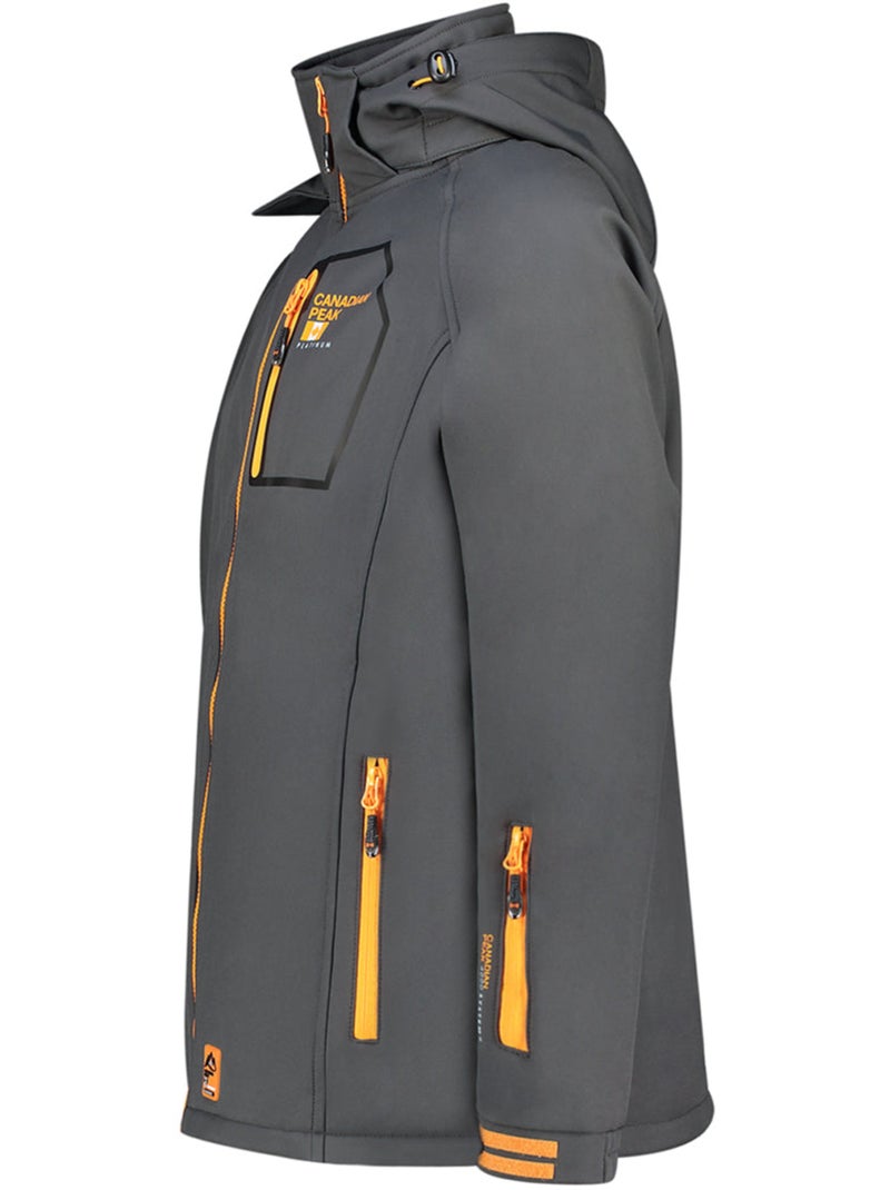 Casaco softshell corta-vento com capuz riziereak – canadian peak Cinza escuro - Kiabi