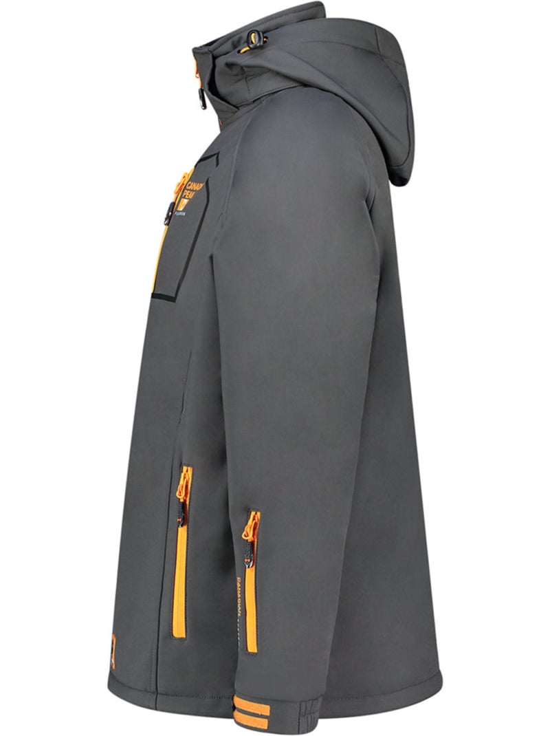 Casaco softshell corta-vento com capuz riziereak – canadian peak Cinza escuro - Kiabi