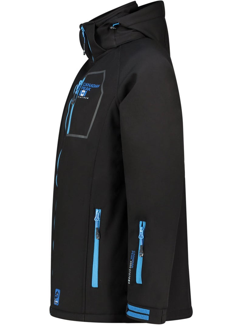 Casaco softshell corta-vento com capuz riziereak – canadian peak Preto - Kiabi