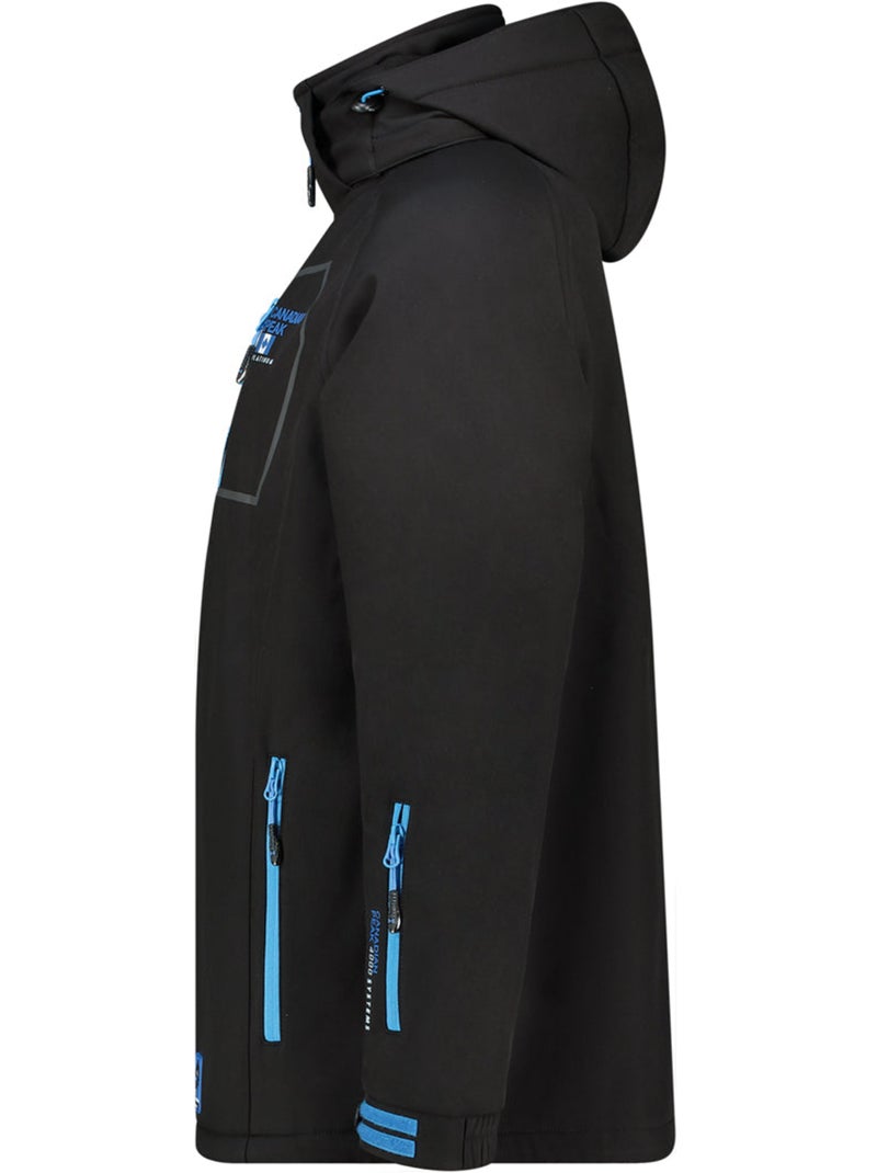 Casaco softshell corta-vento com capuz riziereak – canadian peak Preto - Kiabi