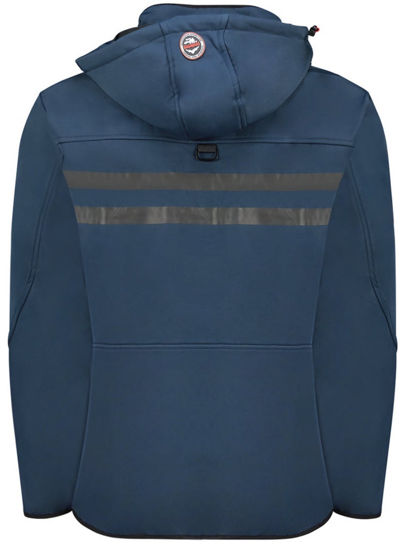 Casaco softshell corta-vento com capuz royauteak – canadian peak Azul-Preto - Kiabi