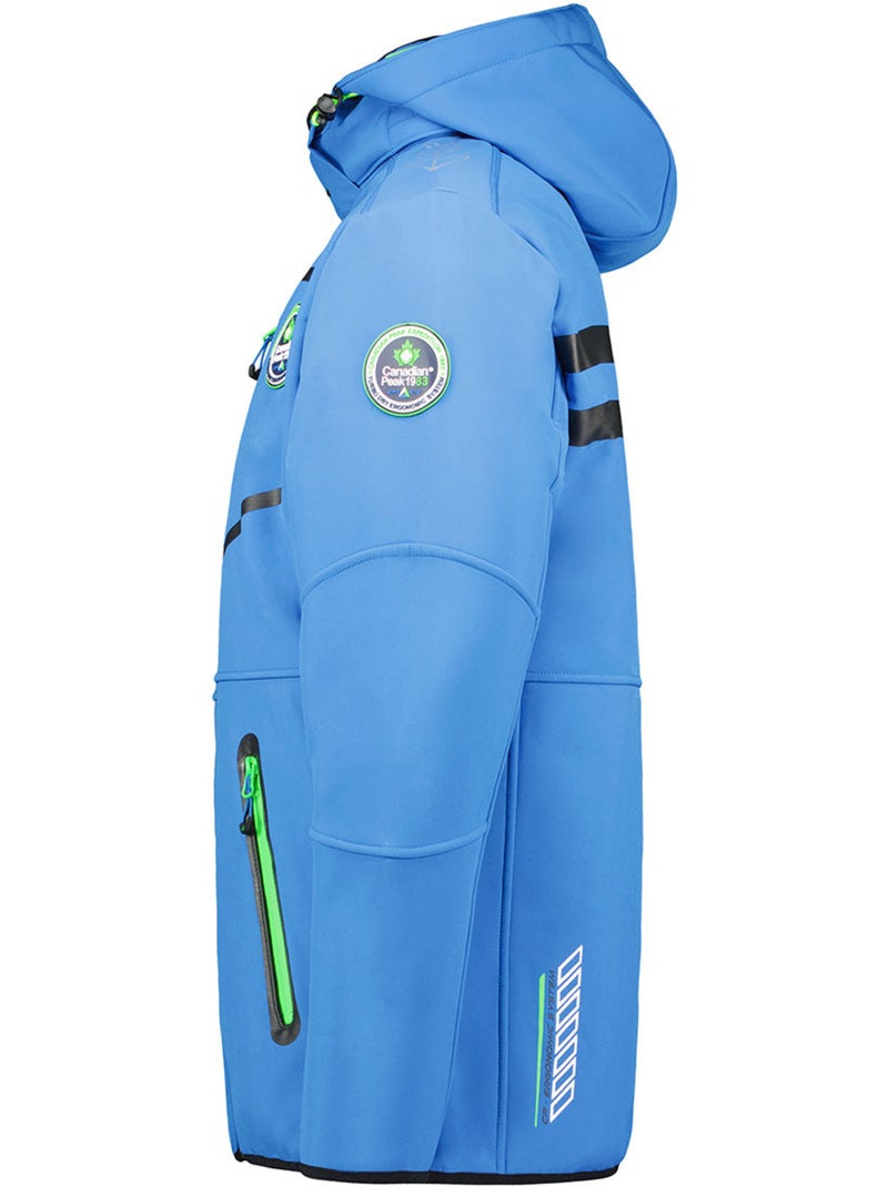 Casaco softshell corta-vento com capuz royauteak – canadian peak Azul Verde - Kiabi