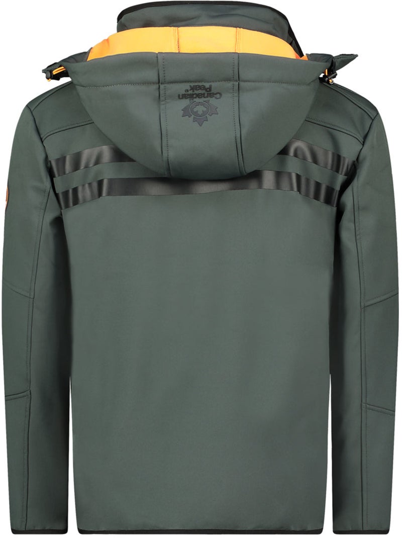 Casaco softshell corta-vento com capuz royauteak – canadian peak Cinza-laranja - Kiabi
