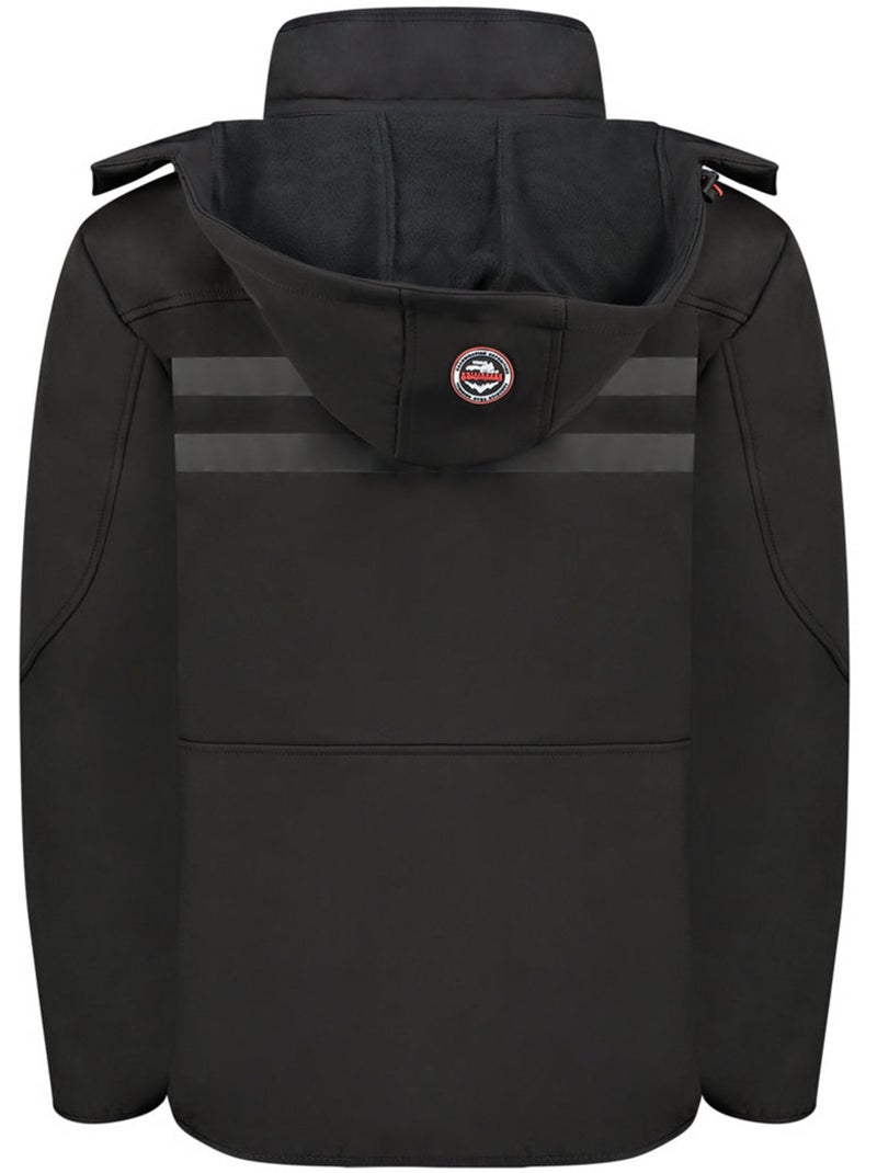 Casaco softshell corta-vento com capuz royauteak – canadian peak Preto - Kiabi