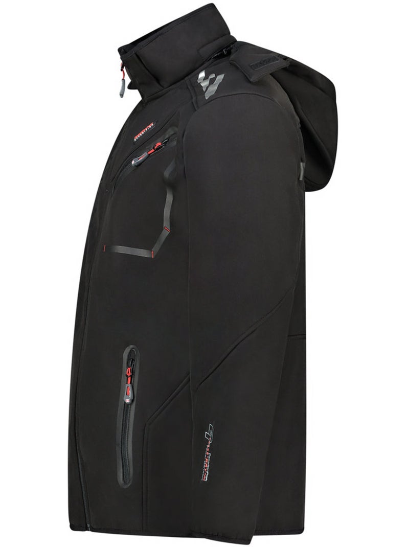 Casaco softshell corta-vento com capuz royauteak – canadian peak Preto - Kiabi