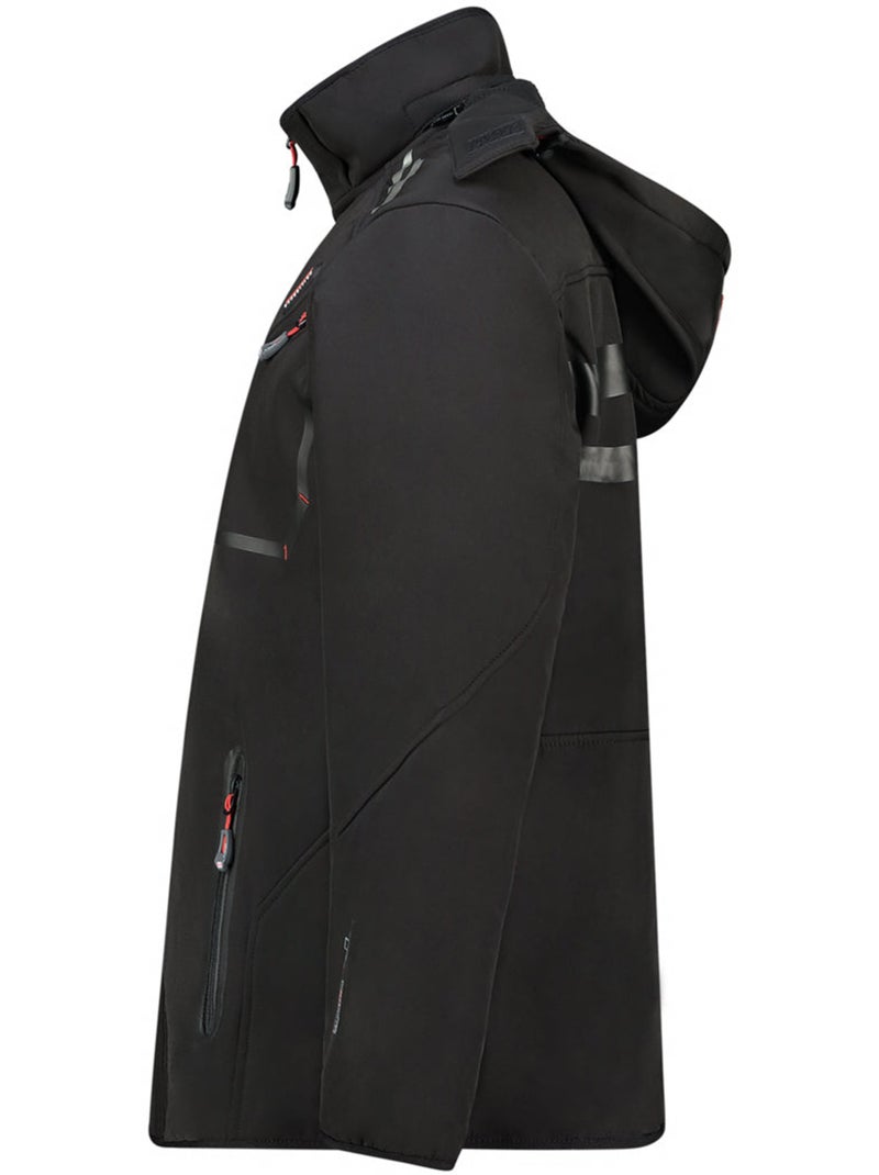 Casaco softshell corta-vento com capuz royauteak – canadian peak Preto - Kiabi