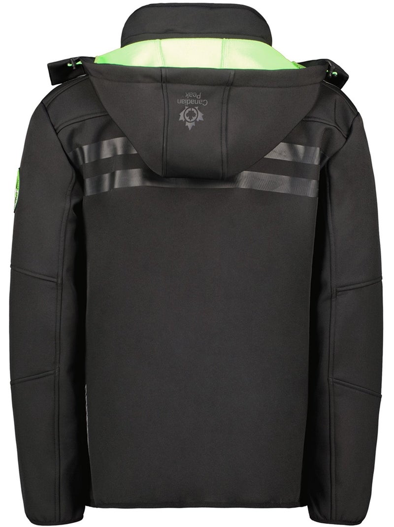 Casaco softshell corta-vento com capuz royauteak – canadian peak Preto Verde - Kiabi