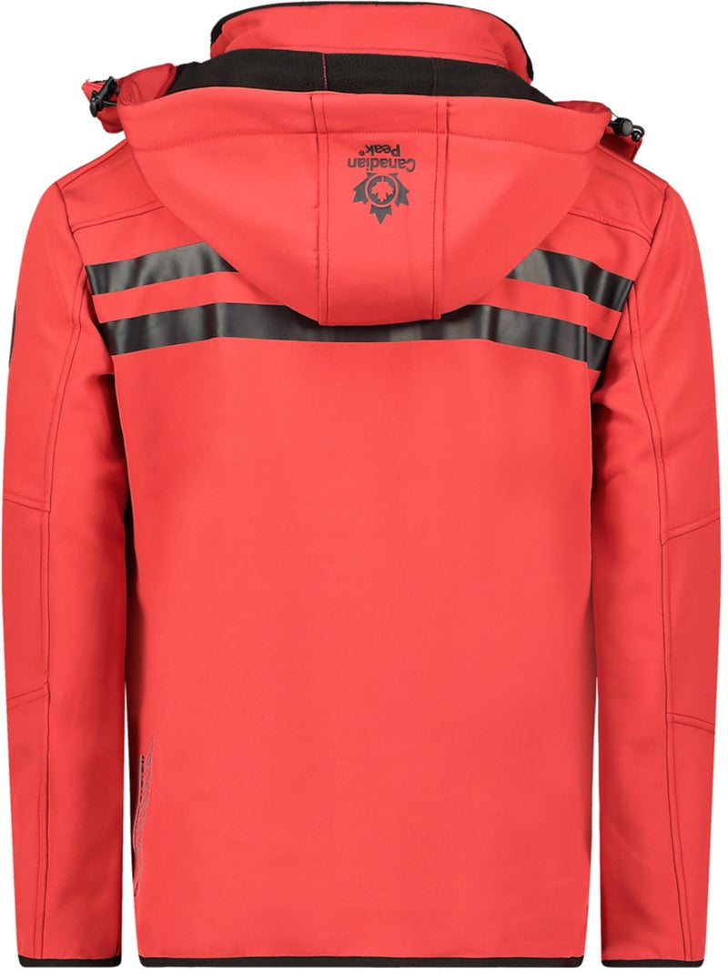Casaco softshell corta-vento com capuz royauteak – canadian peak Preto Vermelho - Kiabi