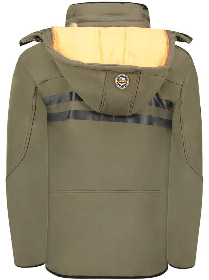 Casaco softshell corta-vento com capuz royauteak – canadian peak Verde/Laranja - Kiabi