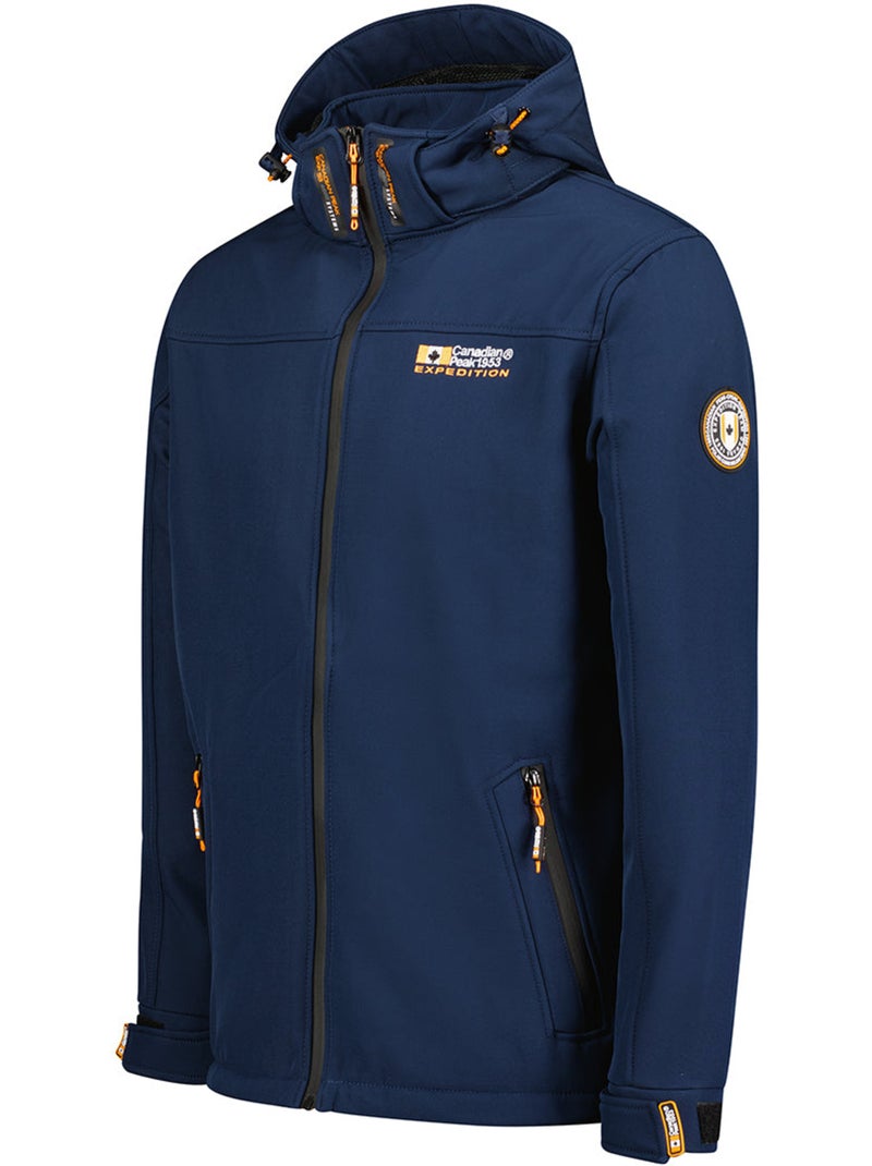 Casaco softshell corta-vento com capuz takeneak – canadian peak Azul-marinho - Kiabi