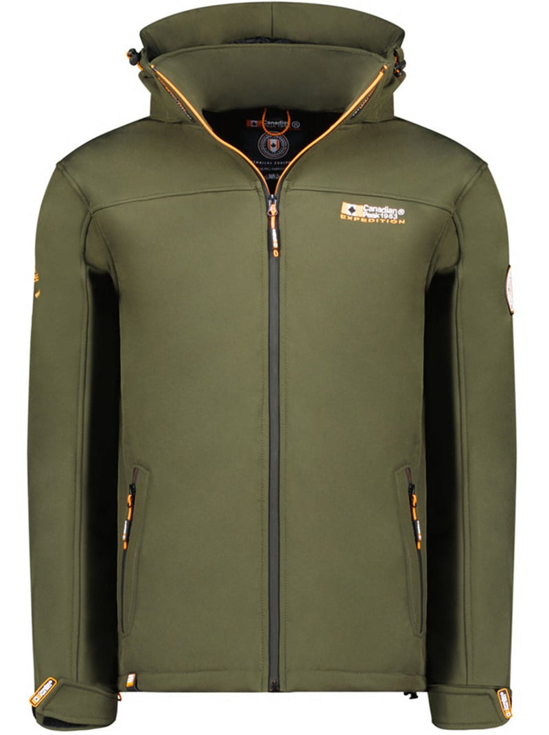 Casaco softshell corta-vento com capuz takeneak – canadian peak Cáqui - Kiabi