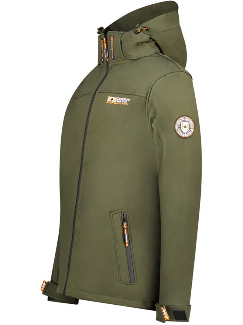Casaco softshell corta-vento com capuz takeneak – canadian peak Cáqui - Kiabi