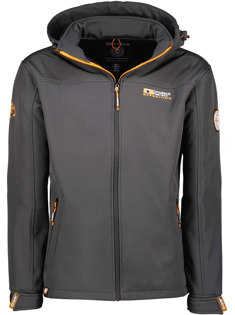 Casaco softshell corta-vento com capuz takeneak – canadian peak Cinza escuro - Kiabi