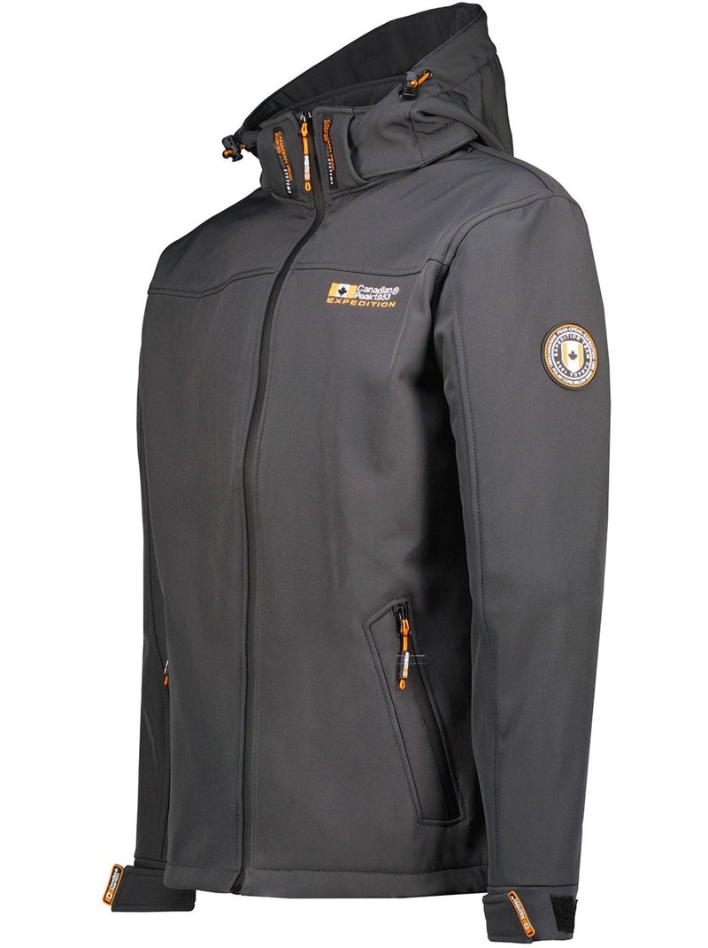 Casaco softshell corta-vento com capuz takeneak – canadian peak Cinza escuro - Kiabi