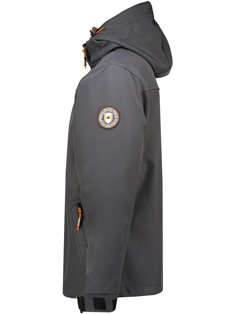 Casaco softshell corta-vento com capuz takeneak – canadian peak Cinza escuro - Kiabi