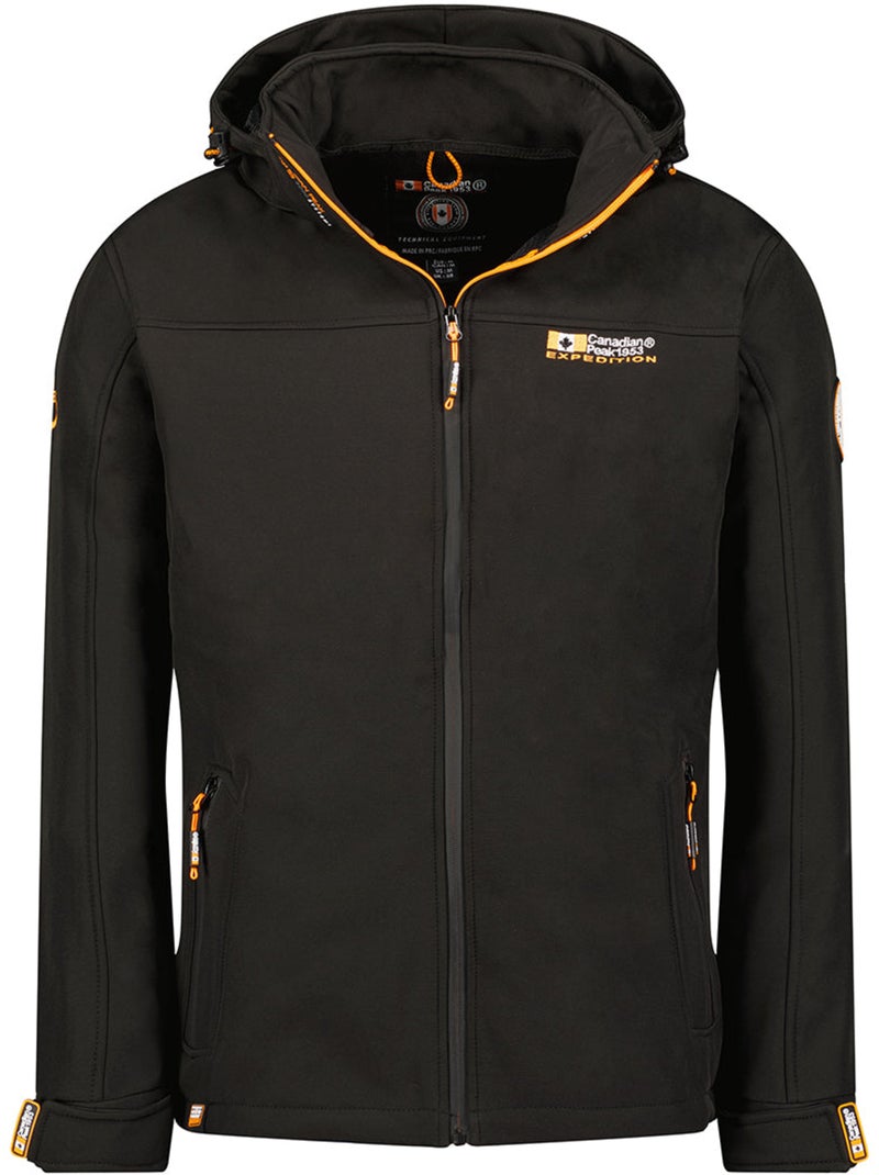 Casaco softshell corta-vento com capuz takeneak – canadian peak Preto - Kiabi