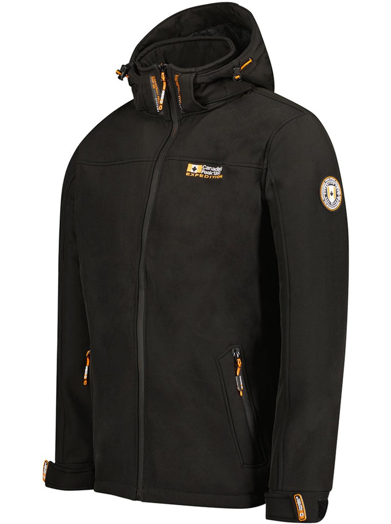 Casaco softshell corta-vento com capuz takeneak – canadian peak Preto - Kiabi