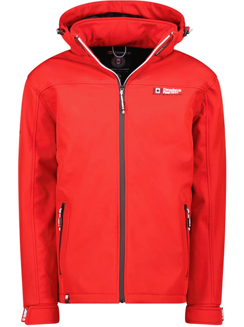 Casaco softshell corta-vento com capuz takeneak – canadian peak Vermelho - Kiabi