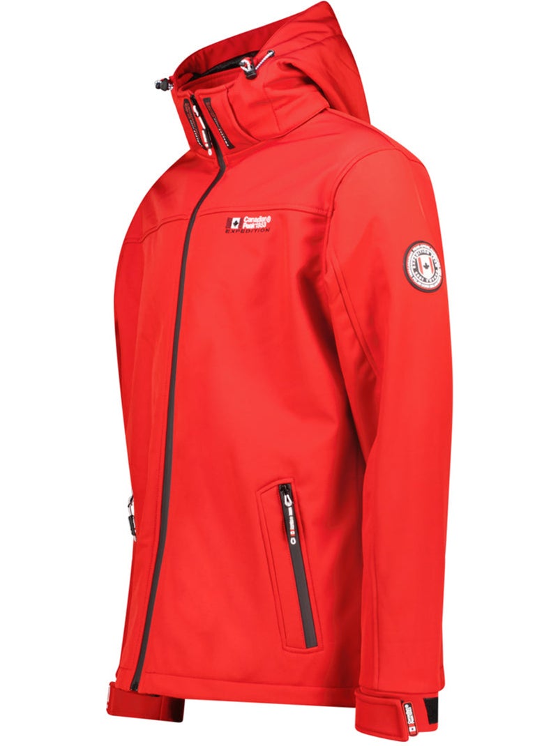 Casaco softshell corta-vento com capuz takeneak – canadian peak Vermelho - Kiabi