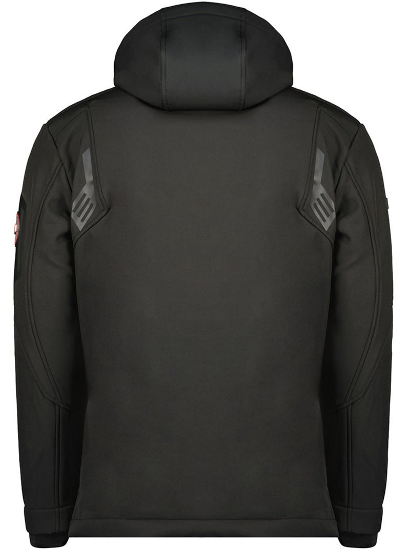 Casaco softshell corta-vento com capuz talenteak – canadian peak Preto - Kiabi