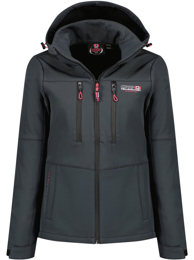 Casaco softshell corta-vento forrado a polar timmexeak – canadian peak Cinza-preto - Kiabi