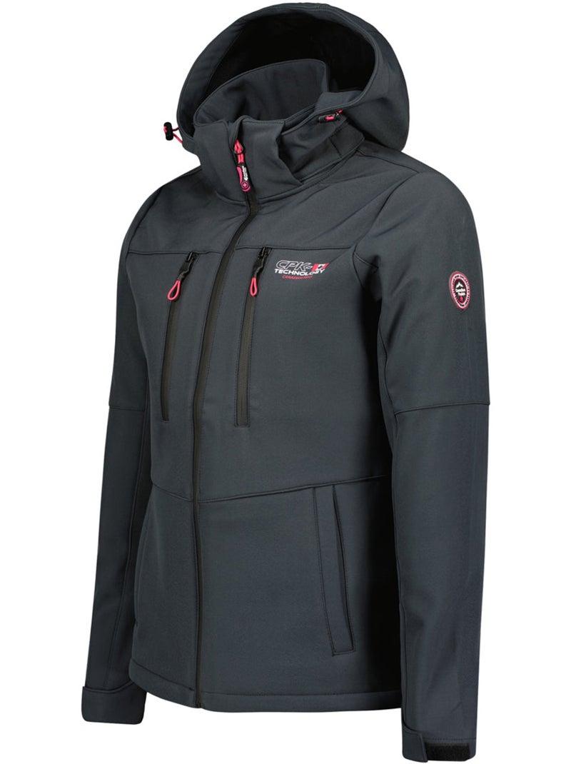 Casaco softshell corta-vento forrado a polar timmexeak – canadian peak Cinza-preto - Kiabi