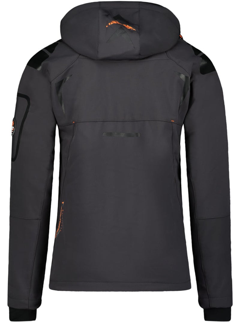 Casaco softshell impermeável com capuz amovível tourmaline – canadian peak Cinza escuro - Kiabi