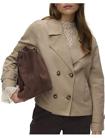 Casaco taupe feminino vero moda chloé