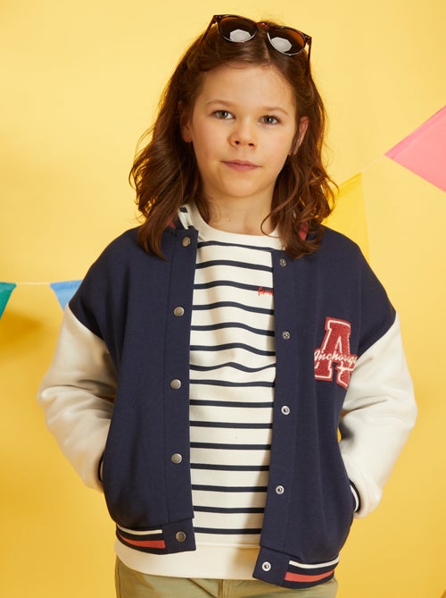 Casaco teddy estilo 'campus' - Kiabi