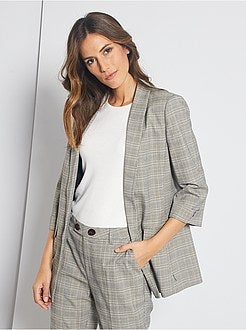 Casaco tipo blazer aos quadrados - Kiabi