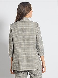 Casaco tipo blazer aos quadrados - Kiabi