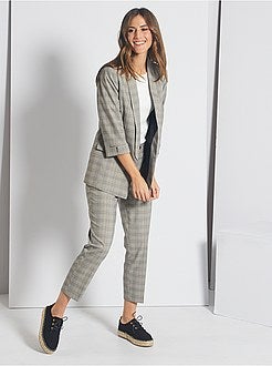 Casaco tipo blazer aos quadrados - Kiabi