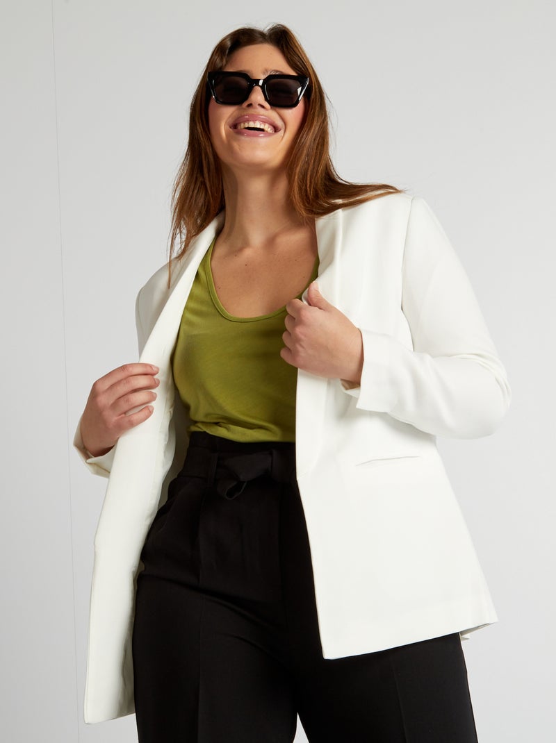 Casaco tipo blazer Branco - Kiabi