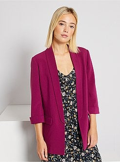 Casaco tipo blazer com gola direita - Kiabi