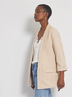 Casaco tipo blazer com gola direita - Kiabi