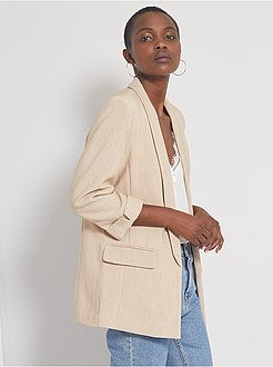 Casaco tipo blazer com gola direita - Kiabi