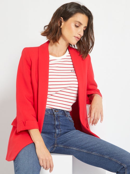 Casaco tipo blazer com gola direita - Kiabi