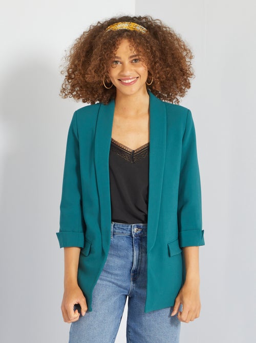 Casaco tipo blazer com gola direita - Kiabi