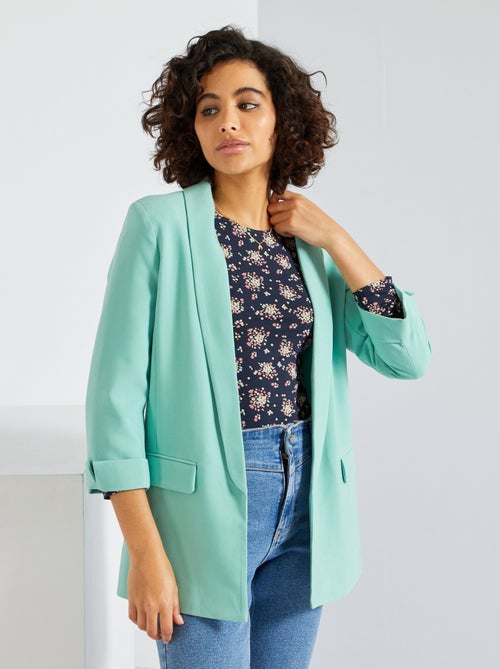 Casaco tipo blazer com gola direita - Kiabi