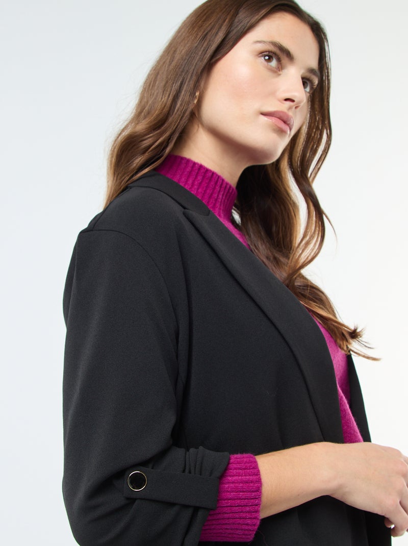 Casaco tipo blazer com mangas reviradas 'JDY' Preto - Kiabi
