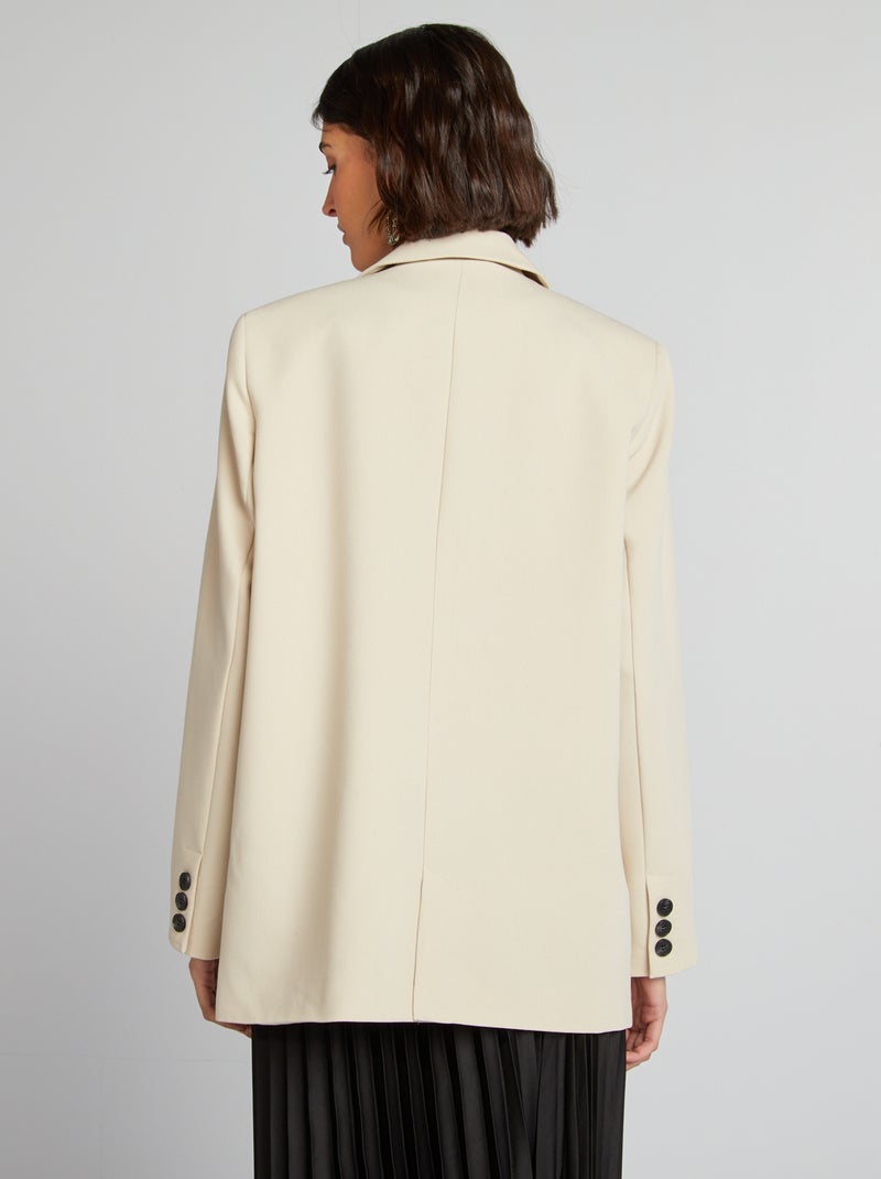 Casaco tipo blazer corte largo CINZA - Kiabi