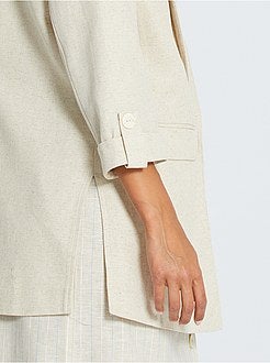 Casaco tipo blazer em linho - Kiabi